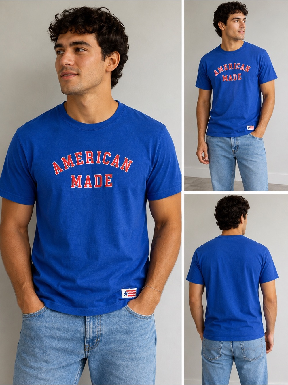 American Giant Navy Blue Graphic Crewneck Tee